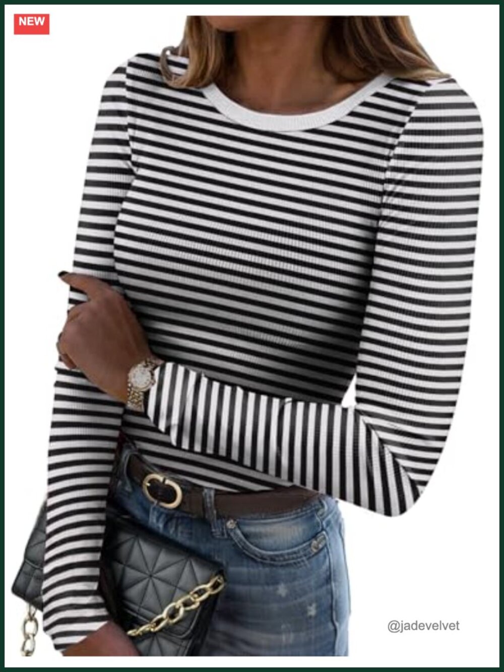 Long Sleeve Ribbed Slim Fit Crewneck Basic Tee Tunic Top